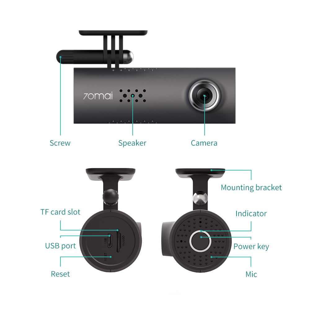 Caméra de bord Full HD avec Contrôle Vocal Intelligent - Capturez vos trajets en HD !